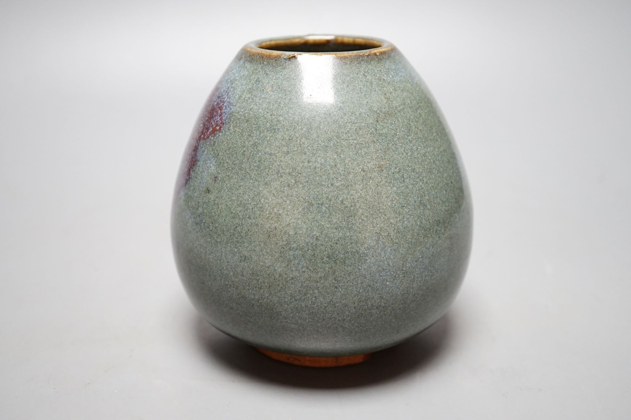 A Chinese jun-type type bud vase, Qing or earlier, 14 cms high.